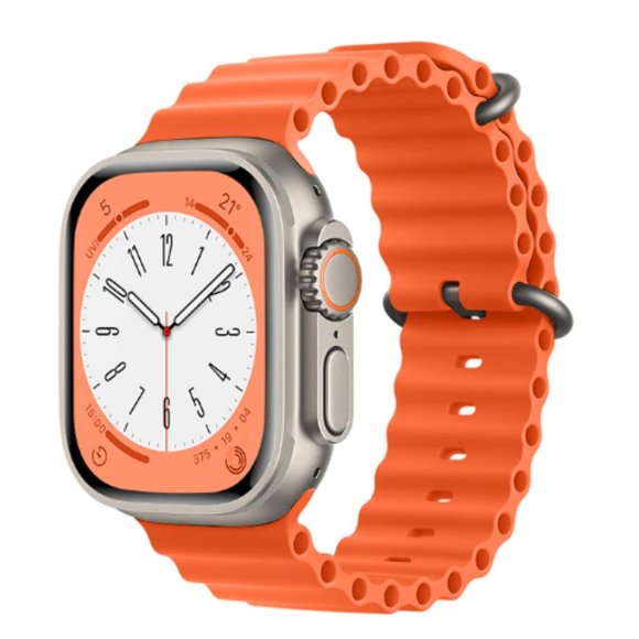 NEW ORANGE Silicone Ocean Strap for Apple Watch - Picture 1 of 2